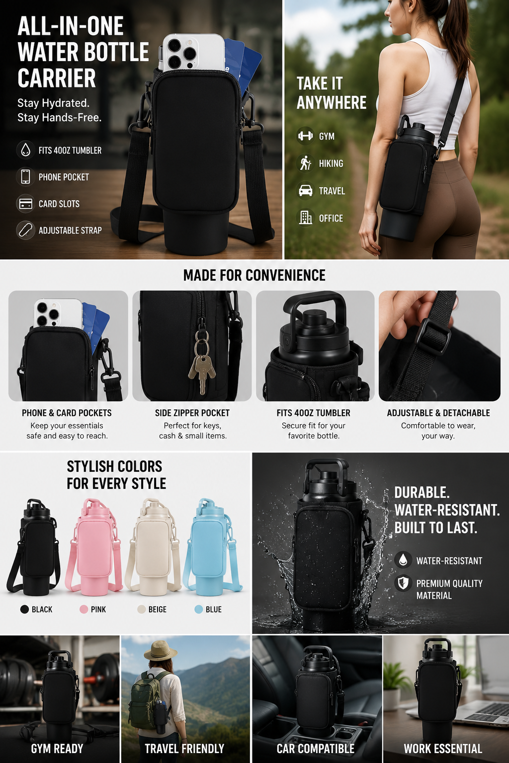 Water Bottle Carrier Bag